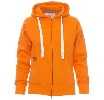 BLUZA NA ZAMEK Z KAPTUREM DALLAS+LADY - POMARAŃCZOWY