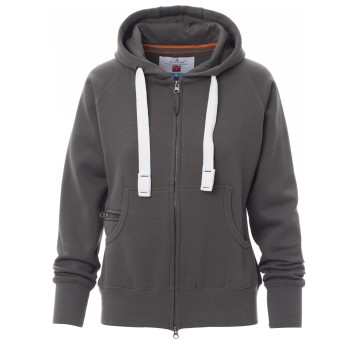 BLUZA NA ZAMEK Z KAPTUREM DALLAS+LADY - ZADYMIONY