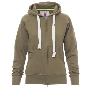 BLUZA NA ZAMEK Z KAPTUREM DALLAS+LADY - ZIELONY WOJSKOWY