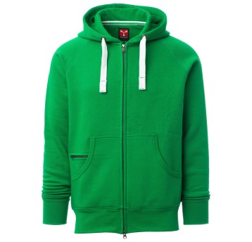 BLUZA NA ZAMEK Z KAPTUREM DALLAS+ - ŻELOWY ZIELONY