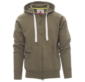 BLUZA NA ZAMEK Z KAPTUREM DALLAS+ - ZIELONY WOJSKOWY