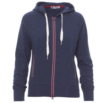 BLUZA NA ZAMEK Z KAPTUREM FREESTYLE LADY - NIEBIESKI DENIM