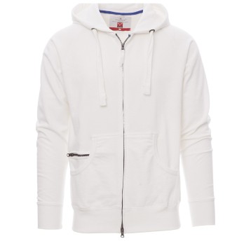 BLUZA NA ZAMEK Z KAPTUREM HAWAII+ - BIAŁY