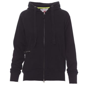 BLUZA NA ZAMEK Z KAPTUREM HAWAII+LADY - CZARNY