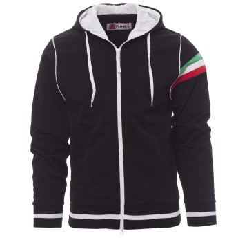 BLUZA NA ZAMEK Z KAPTUREM NEVADA - CZARNY-BIAŁY