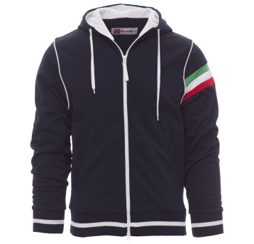 BLUZA NA ZAMEK Z KAPTUREM NEVADA - GRANATOWY-BIAŁY