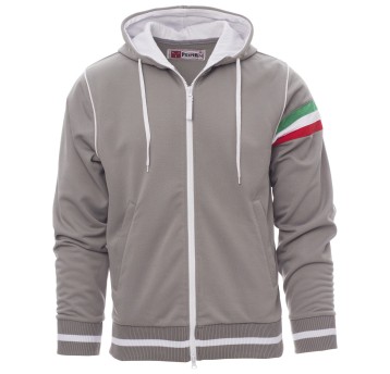 BLUZA NA ZAMEK Z KAPTUREM NEVADA - SZARY-BIAŁY