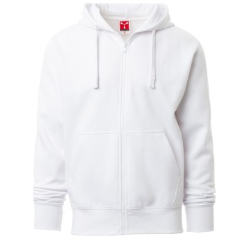 BLUZA NA ZAMEK Z KAPTUREM PORTLAND - BIAŁY