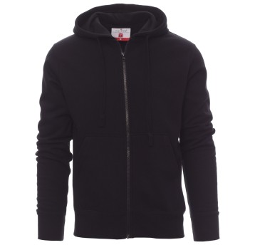 BLUZA NA ZAMEK Z KAPTUREM PORTLAND - CZARNY