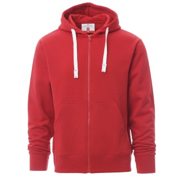 BLUZA NA ZAMEK Z KAPTUREM PORTLAND - CZERWONY