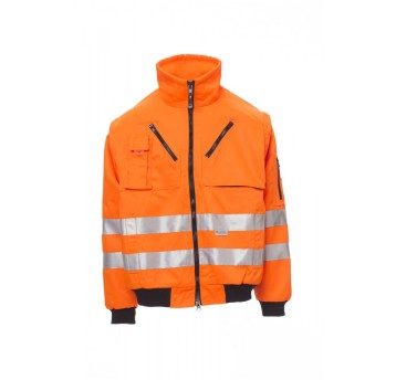 BLUZA ODBLASKOWA ROZPINANA MĘSKA STREET - POMARAŃCZOWY FLUO