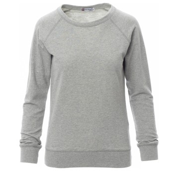BLUZA OKRĄGŁY DEKOLT MALIBU+LADY MELANGE - SZARY MELANŻ