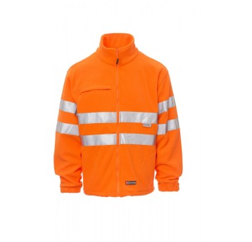 BLUZA POLAR ODBLASKOWA ROZPINANA MĘSKA LIGHT - POMARAŃCZOWY FLUO