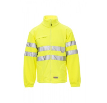 BLUZA POLAR ODBLASKOWA ROZPINANA MĘSKA LIGHT - ŻÓŁTY FLUO