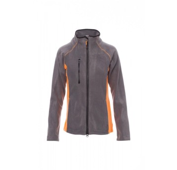 BLUZA POLAR ROZPINANA DAMSKA ASPEN+LADY - SZARY STALOWY/POMARAŃCZOWY