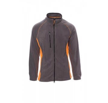 BLUZA POLAR ROZPINANA MĘSKA ASPEN+ - SZARY STALOWY/POMARAŃCZOWY