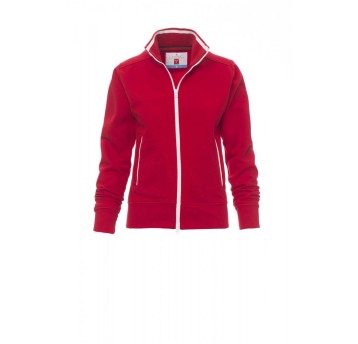 BLUZA ROZPINANA DAMSKA MELBOURNE - CZERWONY/BIAŁY