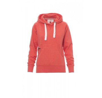 BLUZA Z KAPTUREM DAMSKA ATLANTA+LADY - ŻYWY KORALOWY
