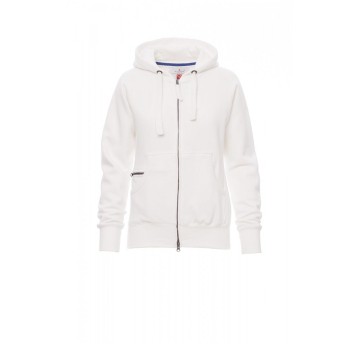BLUZA Z KAPTUREM ROZPINANA DAMSKA DALLAS+LADY - BIAŁY