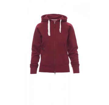 BLUZA Z KAPTUREM ROZPINANA DAMSKA DALLAS+LADY - BORDOWY