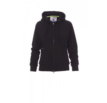 BLUZA Z KAPTUREM ROZPINANA DAMSKA DALLAS+LADY - CZARNY