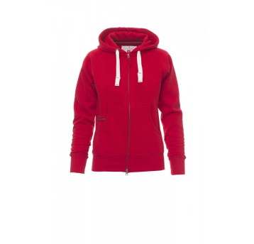 BLUZA Z KAPTUREM ROZPINANA DAMSKA DALLAS+LADY - CZERWONY