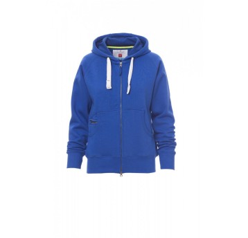 BLUZA Z KAPTUREM ROZPINANA DAMSKA DALLAS+LADY - KRÓLEWSKI NIEBIESKI