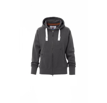 BLUZA Z KAPTUREM ROZPINANA DAMSKA DALLAS+LADY - ZADYMIONY