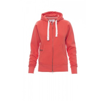 BLUZA Z KAPTUREM ROZPINANA DAMSKA DALLAS+LADY - ŻYWY KORALOWY
