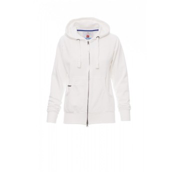 BLUZA Z KAPTUREM ROZPINANA DAMSKA HAWAII+LADY - BIAŁY
