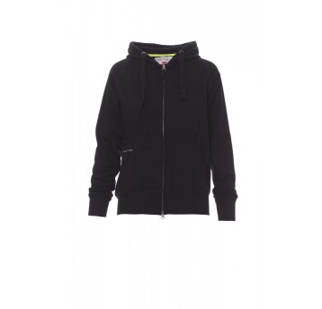 BLUZA Z KAPTUREM ROZPINANA DAMSKA HAWAII+LADY - CZARNY