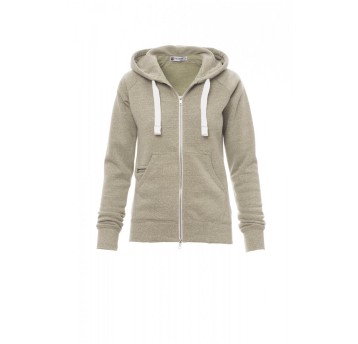 BLUZA Z KAPTUREM ROZPINANA DAMSKA URBAN LADY - ZIELONY WOJSKOWY MELANŻ