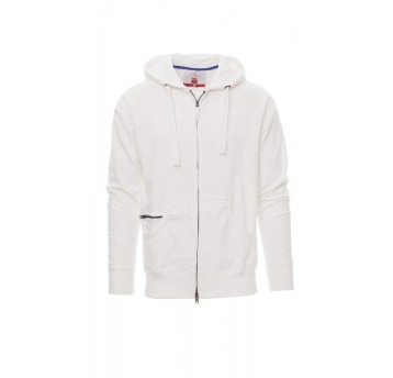 BLUZA Z KAPTUREM ROZPINANA MĘSKA HAWAII+ - BIAŁY