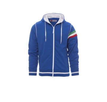 BLUZA Z KAPTUREM ROZPINANA MĘSKA NEVADA - KRÓLEWSKI NIEBIESKI/BIAŁY
