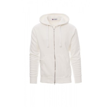 BLUZA Z KAPTUREM ROZPINANA MĘSKA URBAN - BIAŁY MELANŻ