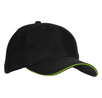 CZAPKA Z DASZKIEM 6P MINNESOTA - CZARNY-JASKRAWOZIELONY