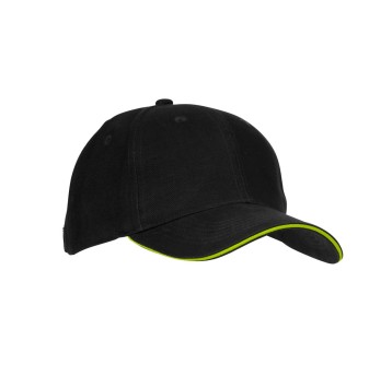 CZAPKA Z DASZKIEM 6P MINNESOTA - CZARNY / ŻÓŁTY FLUO