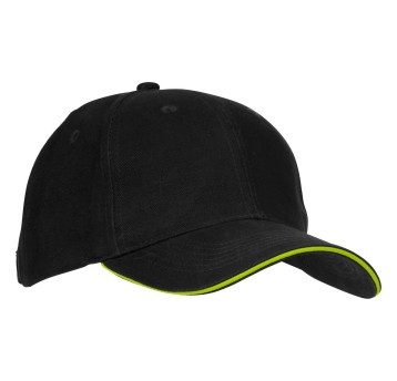 CZAPKA Z DASZKIEM 6P MINNESOTA - CZARNY - ŻÓŁTY FLUO