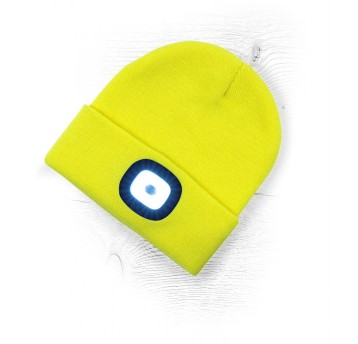 CZAPKA ZIMOWA Z LATARKĄ LED - ŻÓŁTA HIVIS