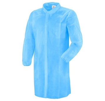FARTUCH JEDNORAZOWY PP-U-02 LAB COAT - LAZUROWY - 50SZT