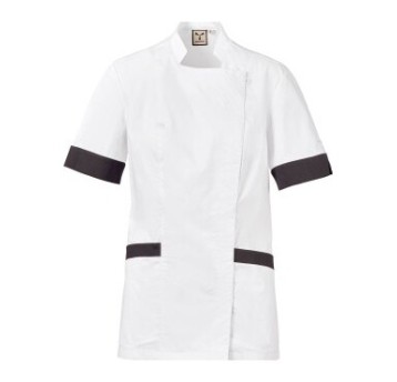 FARTUCH KOSMETYCZNY AMBER MESH LADY - BIAŁY-CZARNY