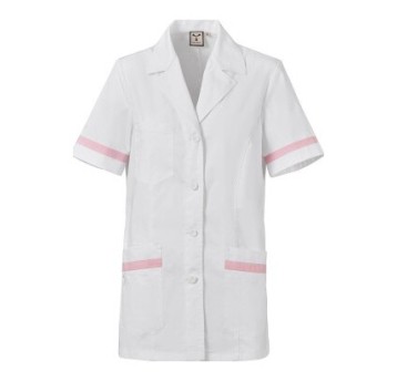 FARTUCH MEDYCZNY CARE LADY - BIAŁY-CIENISTY RÓŻOWY