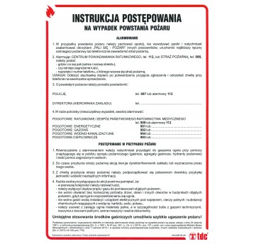 INSTRUKCJA PPOŻ-INSTRUKCJA POSTĘPOWANIA W PRZYPADKU POWSTANIA POŻARU-DB 003 DN CN