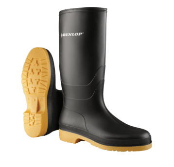 KALOSZE DUNLOP DULL - CZARNY-ŻÓŁTY
