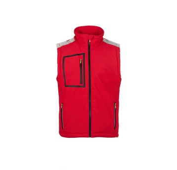 KAMIZELKA OCIEPLANA SOFTSHELL MĘSKA STREAM PAD VEST - CZERWONY/CZARNY