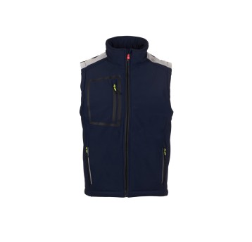 KAMIZELKA OCIEPLANA SOFTSHELL MĘSKA STREAM PAD VEST - GRANATOWY/KRÓLEWSKI NIEBIESKI