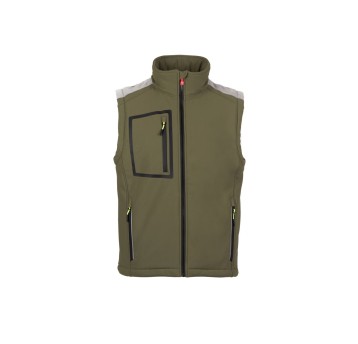 KAMIZELKA OCIEPLANA SOFTSHELL MĘSKA STREAM PAD VEST - ZIELONY WOJSKOWY/ZIELONY