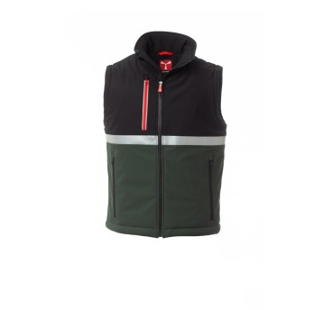 KAMIZELKA OCIEPLANA SOFTSHELL MĘSKA WISE PAD VEST - LEŚNA ZIELEŃ/CZARNY
