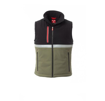 KAMIZELKA OCIEPLANA SOFTSHELL MĘSKA WISE PAD VEST - ZIELONY WOJSKOWY/CZARNY