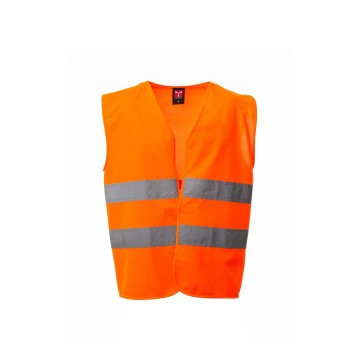 KAMIZELKA ODBLASKOWA NA RZEPY REFLEX+ - POMARAŃCZOWY FLUO